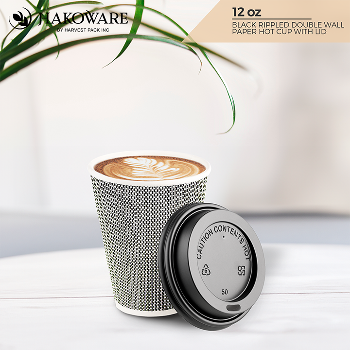 24 oz White Single-Wall Paper Cup — HAKOWARE by Harvest Pack Inc